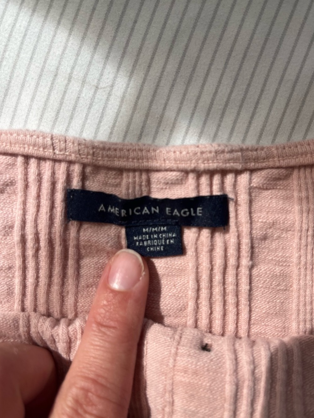 Cottagecore cottonblend American Eagle crop tank, soft pink - Picture 3 of 7